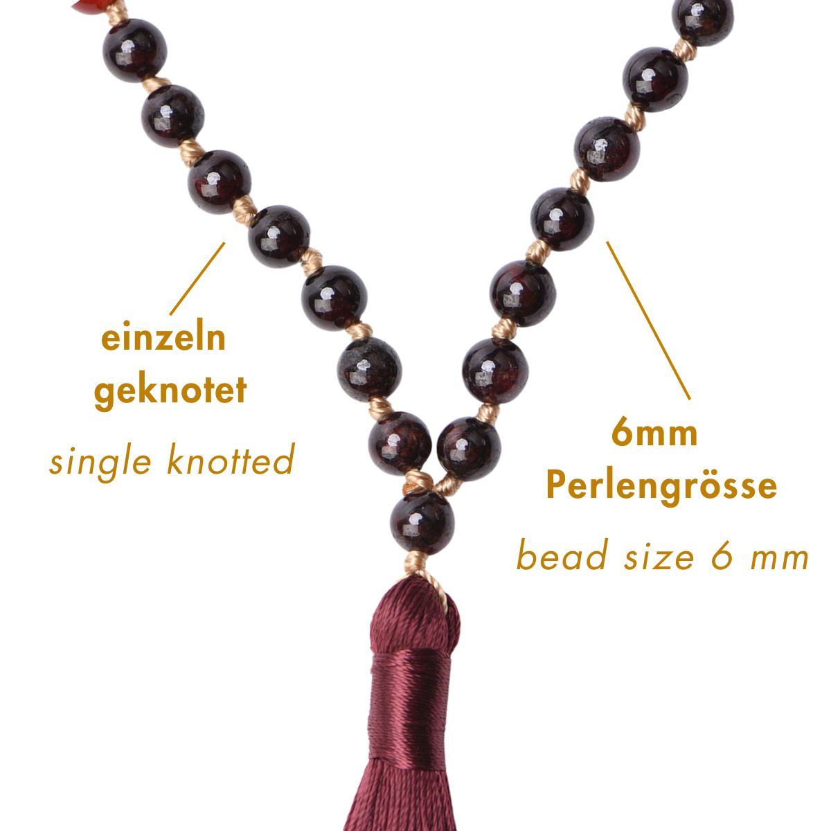 INNER SUN - Citrin, Granat & Achat Mala Kette