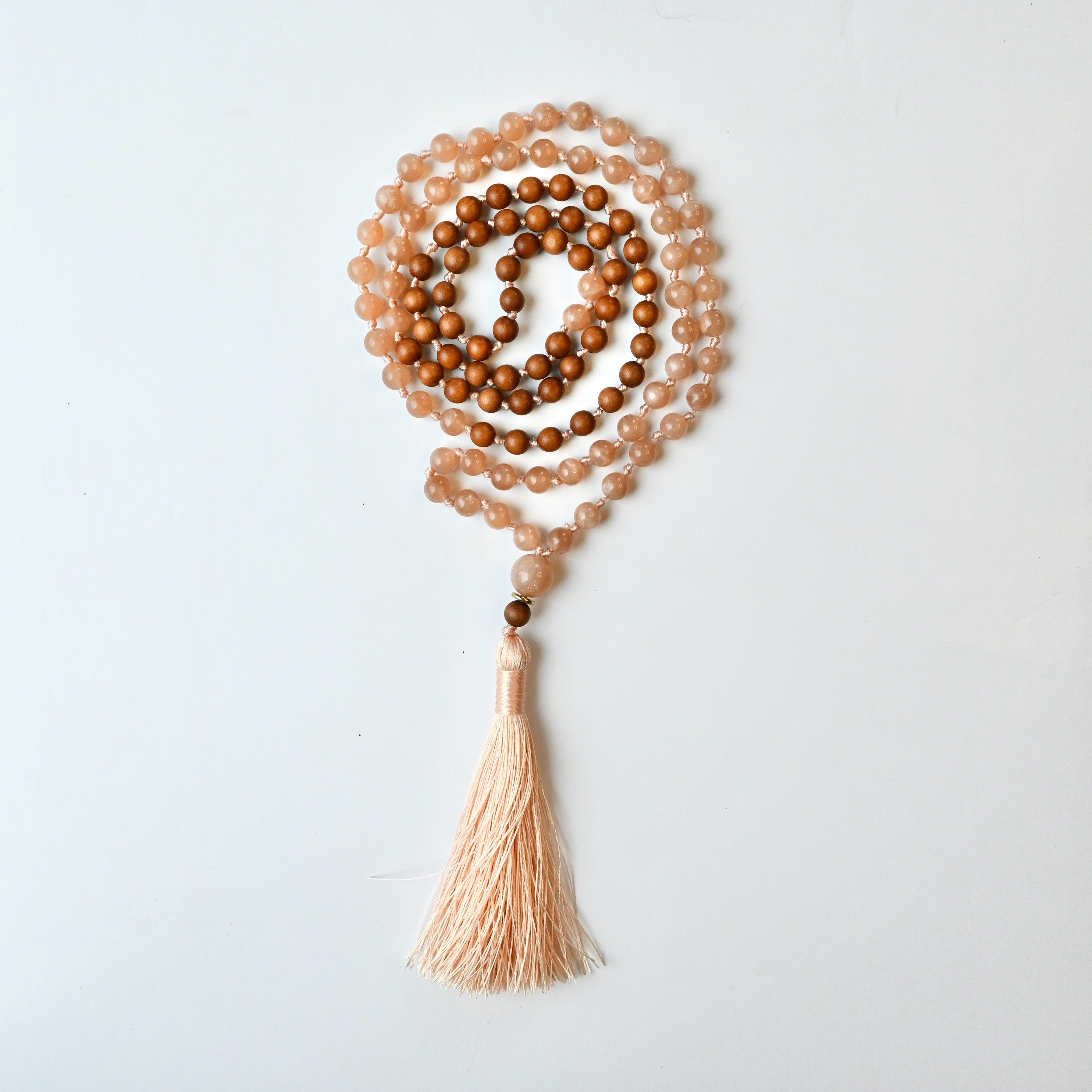 SUNSHINE - Sonnenstein & Sandelholz Mala Kette