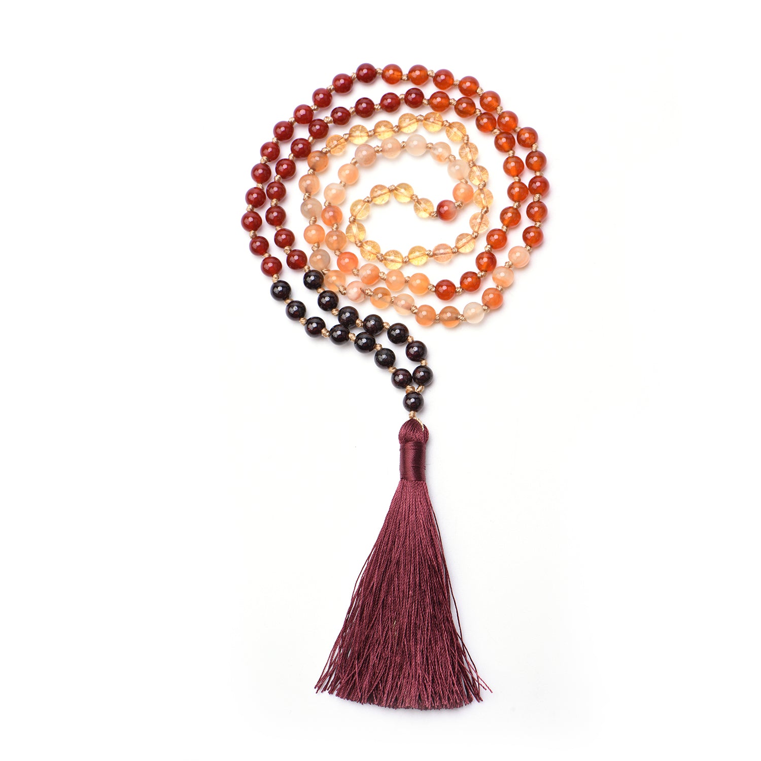 INNER SUN - Citrin, Granat & Achat Mala Kette