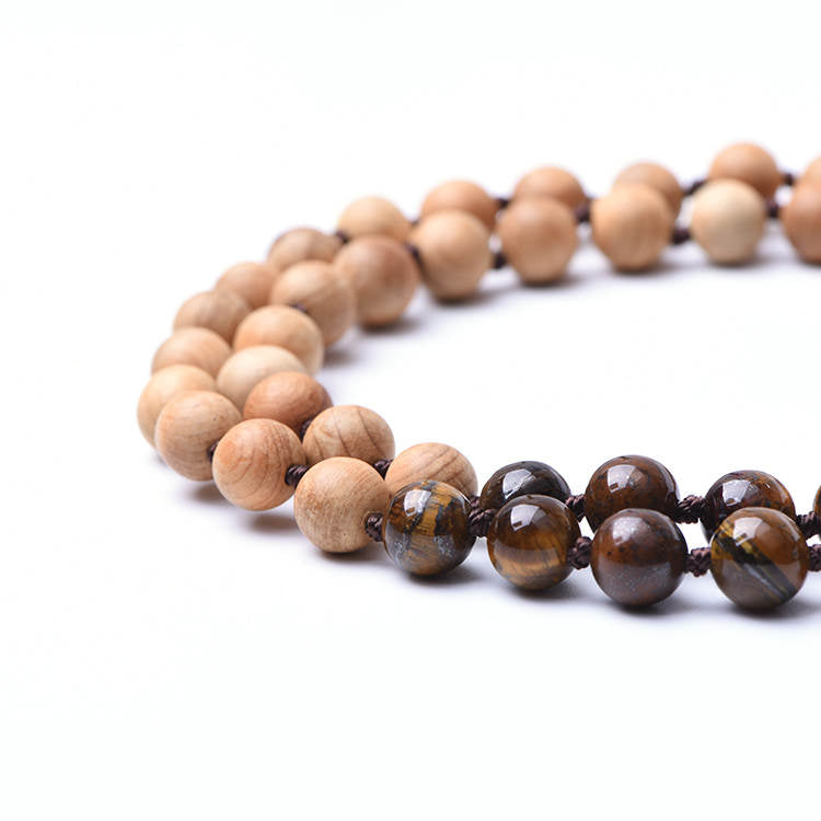 TIGER EYE - Tigerauge & Thuja Mala Kette