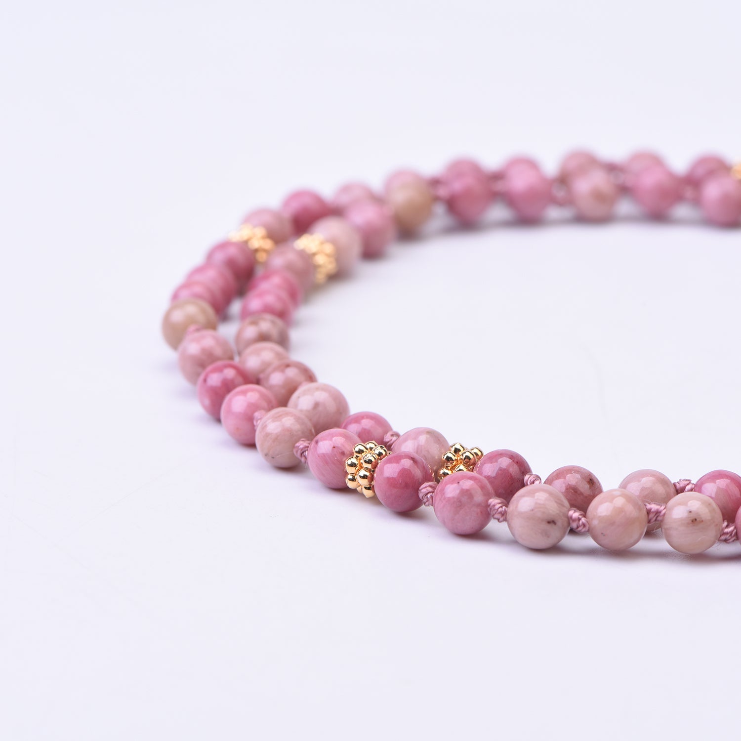 GODDESS  - Rhodochrosit & Rosenquarz Mala Kette