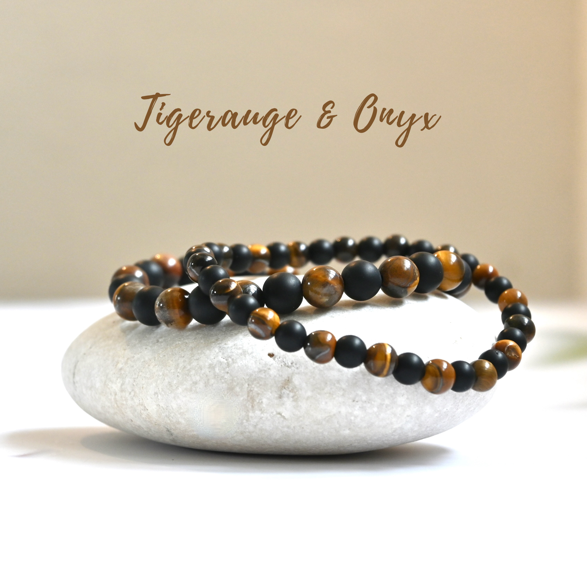 WILD TIGER - Tigerauge & Onyx Armband
